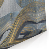 Large Modern Art Piece - Gray Blue and Gold Abstract Print