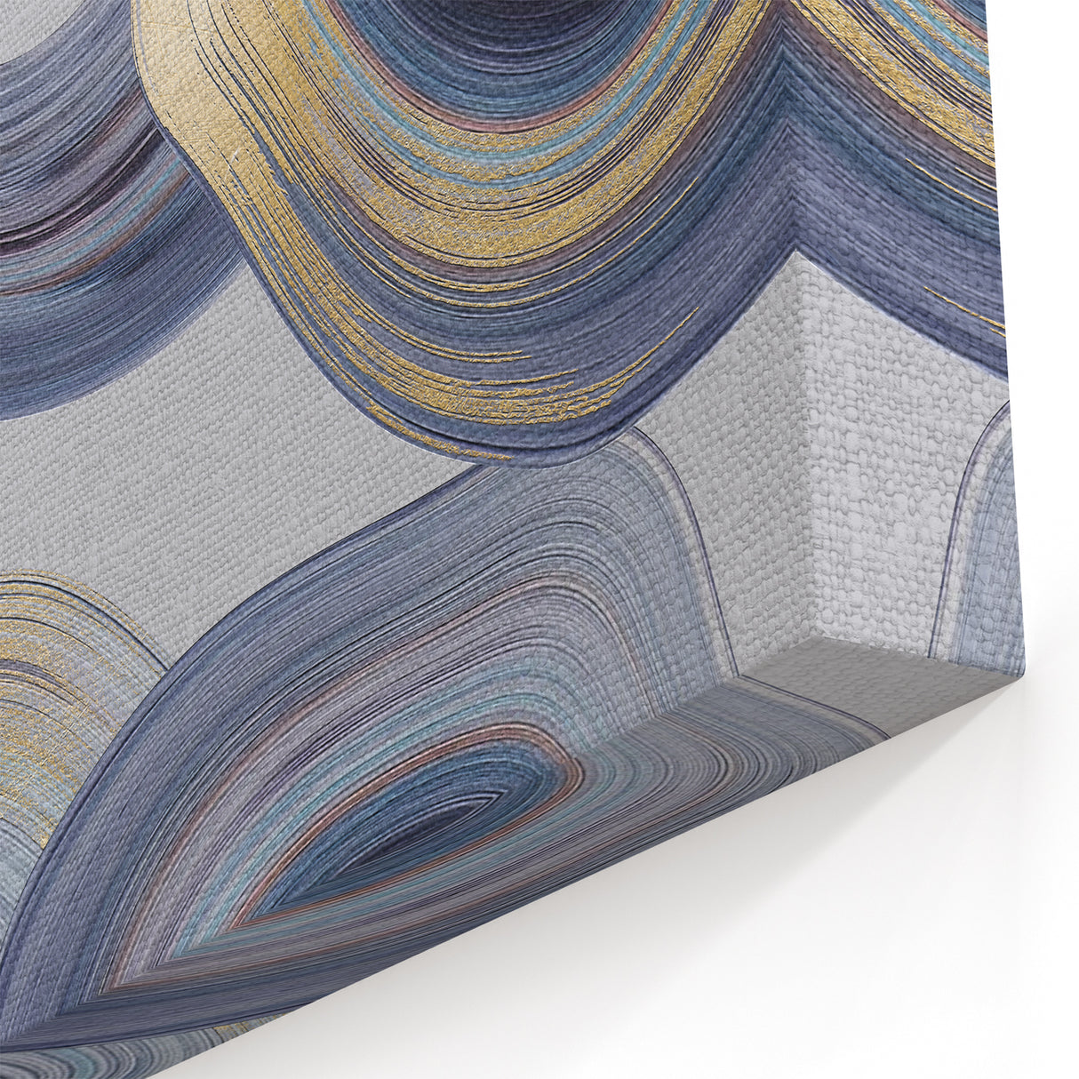 Modern Art Prints - Gray Blue and Gold Abstract Wall Decor
