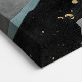 Modern Abstract Wall Art - Black, Gray & Gold Geometric Print