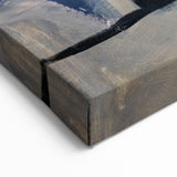 Geometric Abstract Paintings - Blue & Beige Modern Wall Art