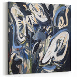 Abstract Art for Sale - Bold Black & Blue Contemporary Painting