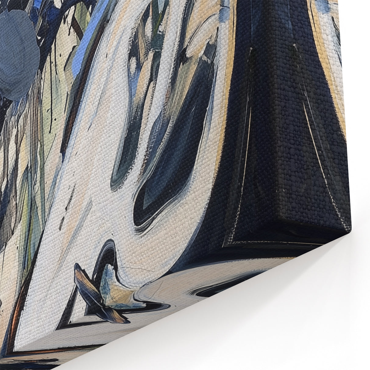 Abstract Art for Sale - Bold Black & Blue Contemporary Painting