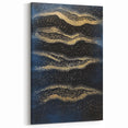 Minimalist Wall Décor - Gold & Navy Blue Abstract Canvas Print
