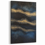 Modern Art Prints - Celestial Gold & Navy Blue Abstract Canvas
