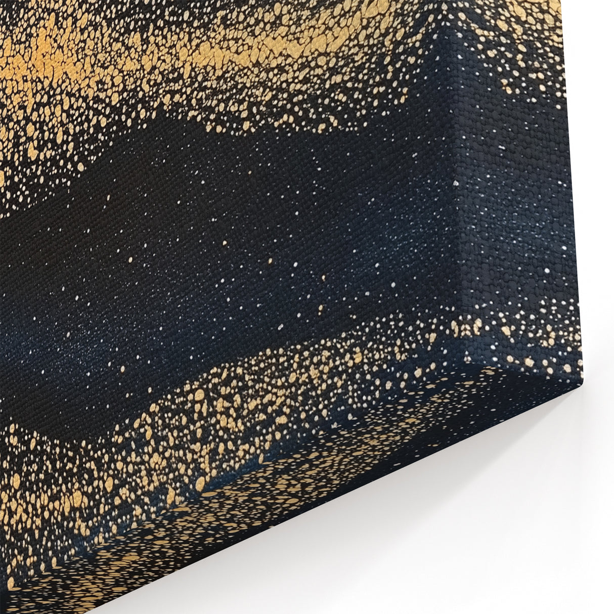 Modern Art Prints - Celestial Gold & Navy Blue Abstract Canvas