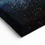 Modern Art Prints - Celestial Gold & Navy Blue Abstract Canvas