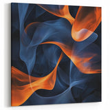 Large Abstract Paintings - Fiery Orange & Blue Modern Wall Art