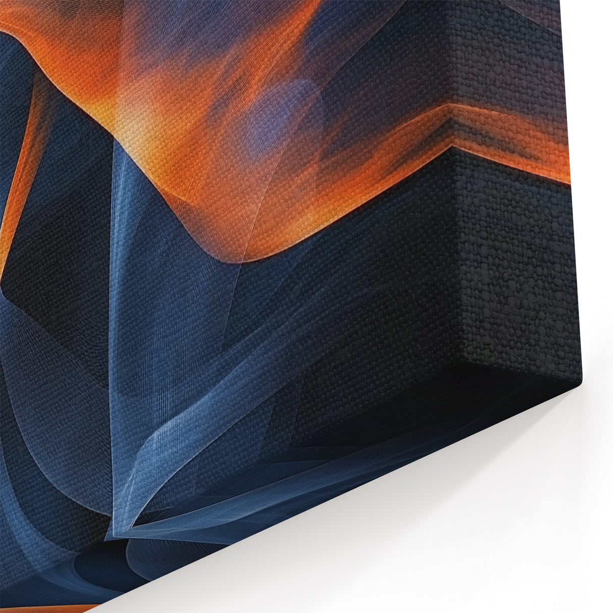 Large Abstract Paintings - Fiery Orange & Blue Modern Wall Art