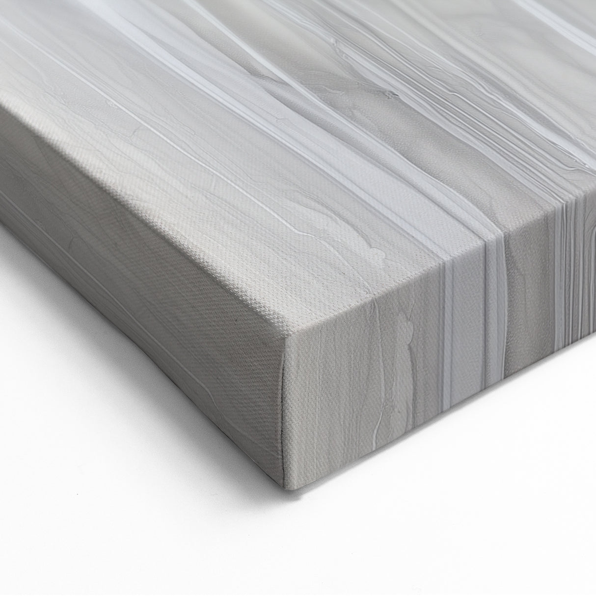 Minimalist Abstract Painting - White & Gray Modern Wall Art