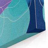 Geometric Abstract Paintings - Purple & Teal Modern Wall Art