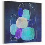 Minimalist Wall Décor - Teal & Purple Geometric Abstract Print