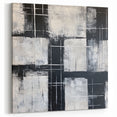 Geometric Abstract Paintings - Black & White Minimalist Wall Art