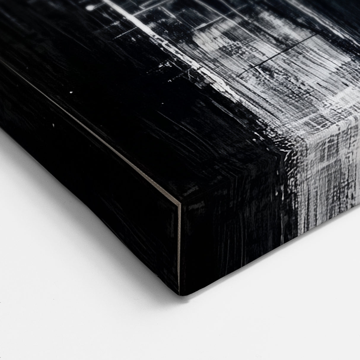 Modern Abstract Wall Art - Black & White Geometric Canvas Print