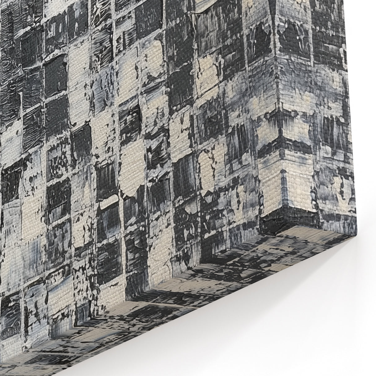 Abstract Art for Sale - Black & White Textured Geometric Print