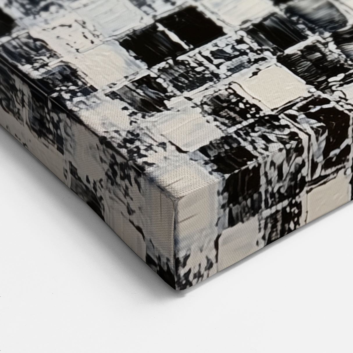 Abstract Art for Sale - Black & White Textured Geometric Print