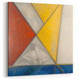 Geometric Abstract Paintings - Red, Yellow & Blue Modern Wall Art
