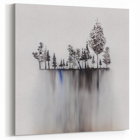 Modern Monochrome Zen Garden Wall Art – Tranquil Nature Print