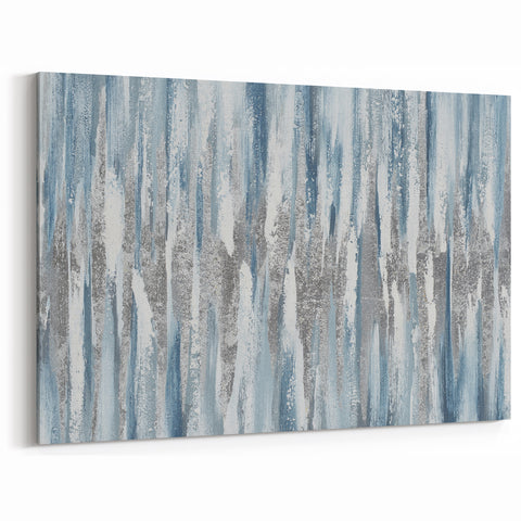 Zen Garden Wall Art – Calming Blue & White Abstract Print