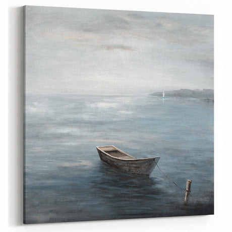 Tranquil Nature Canvas Prints – Serene Boat on Calm Waters