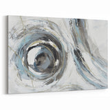 Serene Landscape Wall Art – Abstract Swirl in Blue & Gray