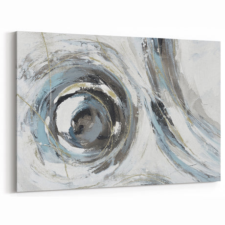 Serene Landscape Wall Art – Abstract Swirl in Blue & Gray