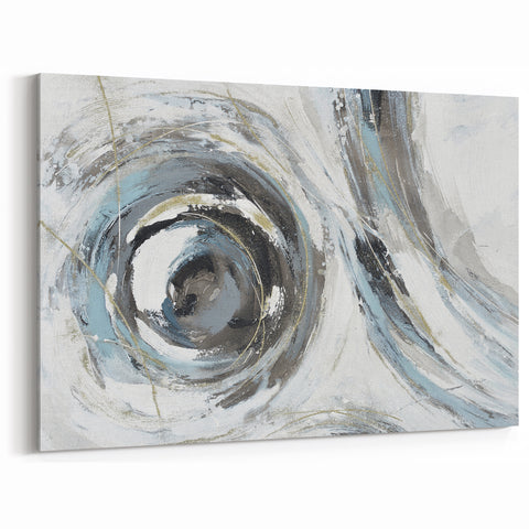 Serene Landscape Wall Art – Abstract Swirl in Blue & Gray