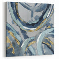 Calming Landscape Acrylic Prints – Navy & Gold Abstract Art