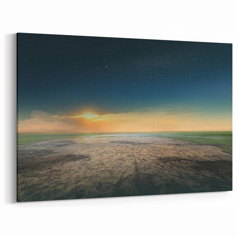 Serene Sunset Wall Art – Tranquil Nature Starry Sky Print