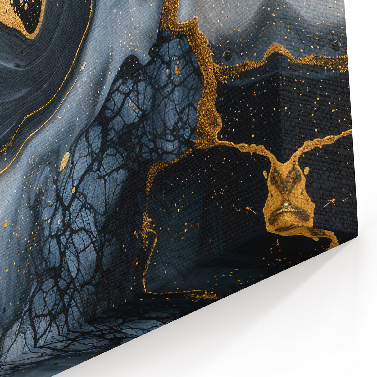 Luxury Black & Gold Abstract Painting – Modern Wall Art Print