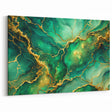 Luxury Green & Gold Abstract Painting – Modern Wall Art Print