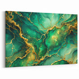 Luxury Green & Gold Abstract Painting – Modern Wall Art Print