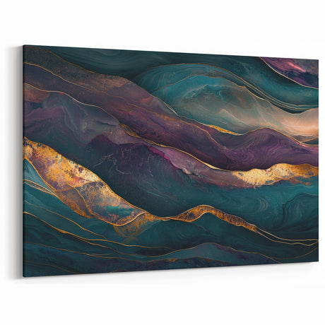 Premium Abstract Art Pieces – Teal & Plum Luxury Wall Decor
