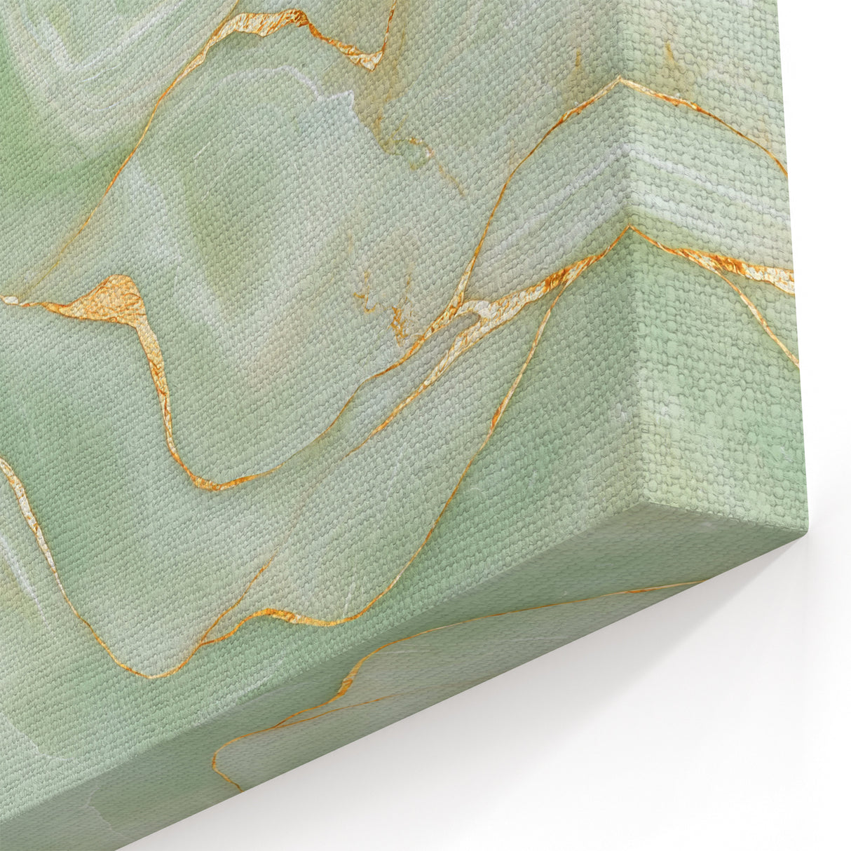 Upscale Abstract Art Collection – Mint Green & Gold Wall Decor