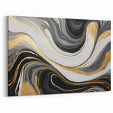 Exclusive Modern Abstract Art – Black, White & Gold Luxury Print