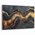 Luxury Abstract Wall Art – High-End Black & Gold Canvas Print