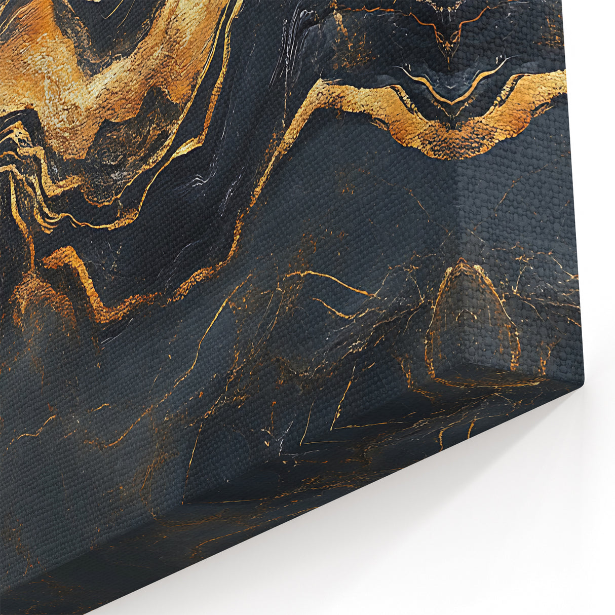 Luxury Abstract Wall Art – High-End Black & Gold Canvas Print