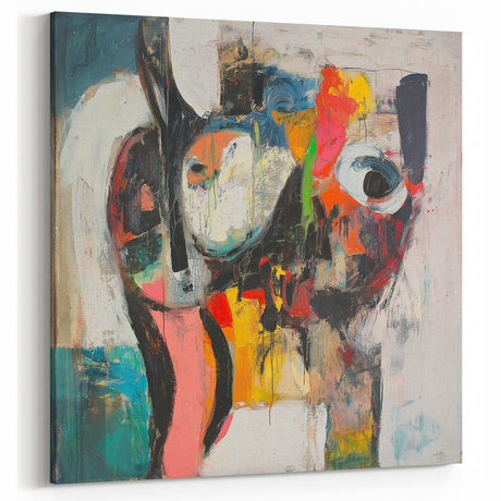Large Abstract Expressionist Wall Art – Modern Colorful Canvas Print