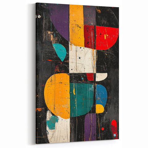 Modern Abstract Expressionist Wall Art – Geometric Canvas Print