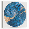 High-End Abstract Wall Decor – Round Blue & Gold Art Piece