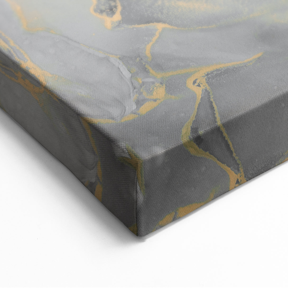 Contemporary Luxury Abstract Paintings – Gray & Gold Canvas