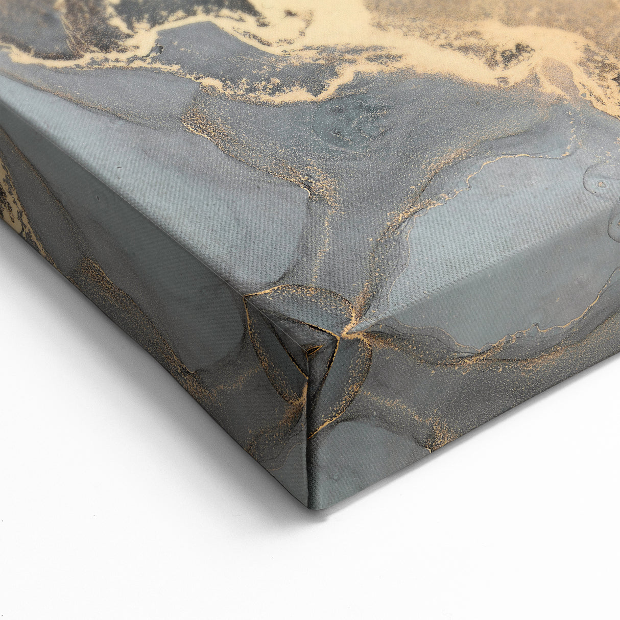 High-End Abstract Wall Decor – Dark Gray & Gold Canvas