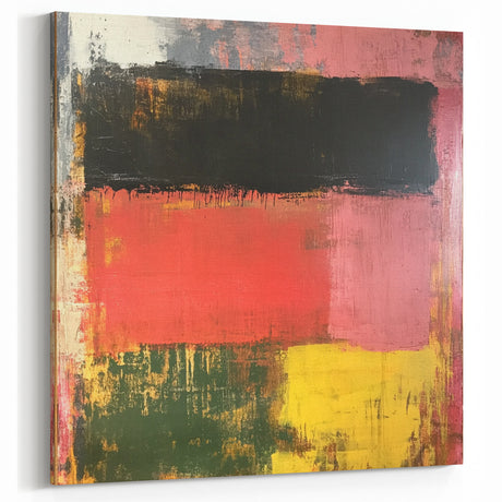 Bold Abstract Expressionist Wall Art – Modern Color-Block Canvas