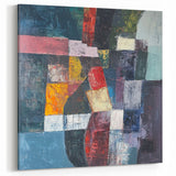 Geometric Abstract Expressionist Wall Art – Textured Modern Canvas