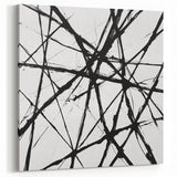 Minimalist Abstract Expressionist Wall Art – Black & White Canvas