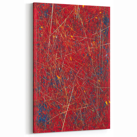 Fiery Abstract Expressionist Wall Art – Bold Red Canvas Print