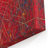 Fiery Abstract Expressionist Wall Art – Bold Red Canvas Print