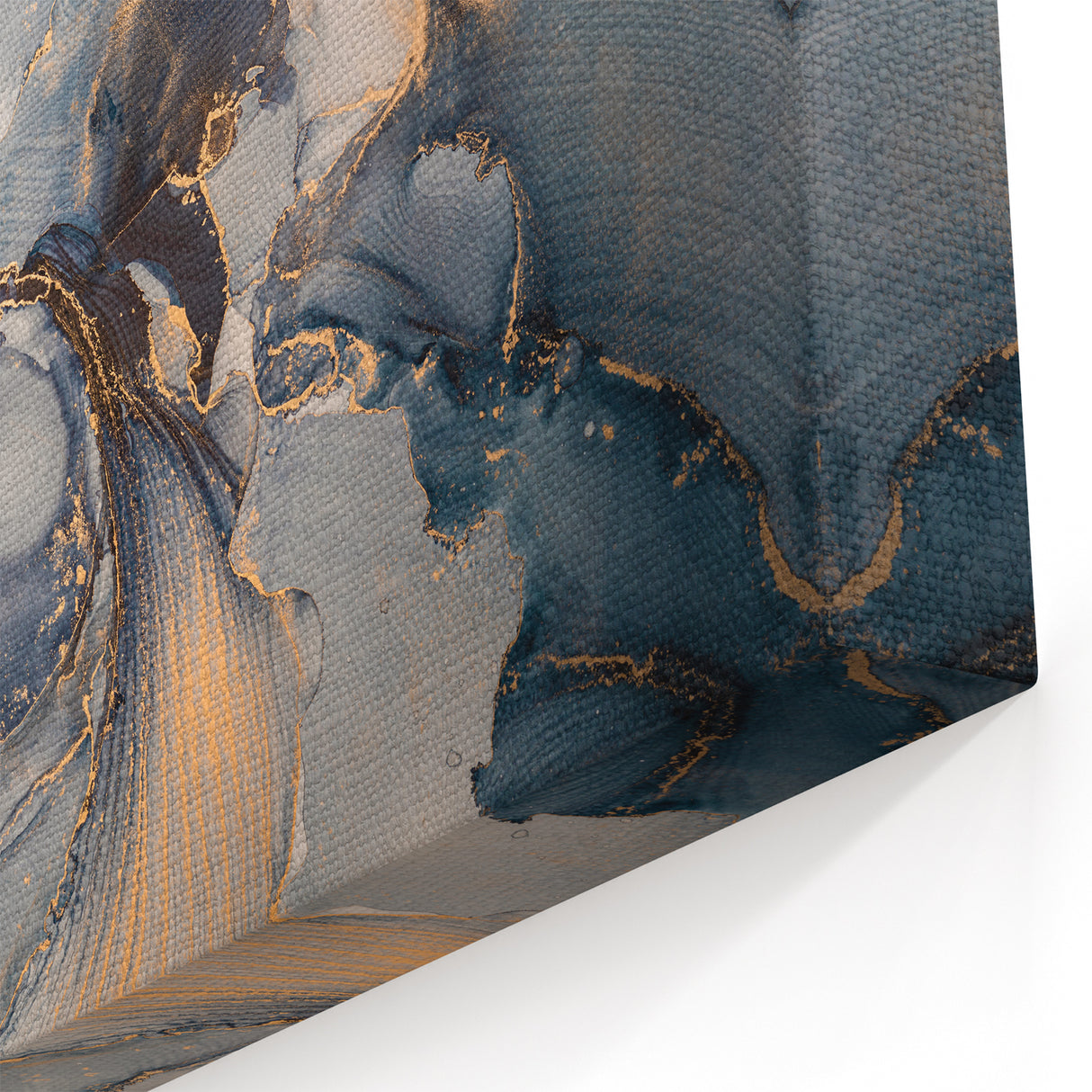 Luxury Abstract Wall Art – High-End Navy & Gold Canvas Print