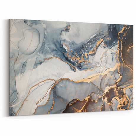 Exclusive Abstract Wall Decor – Navy, White & Gold Luxury Art
