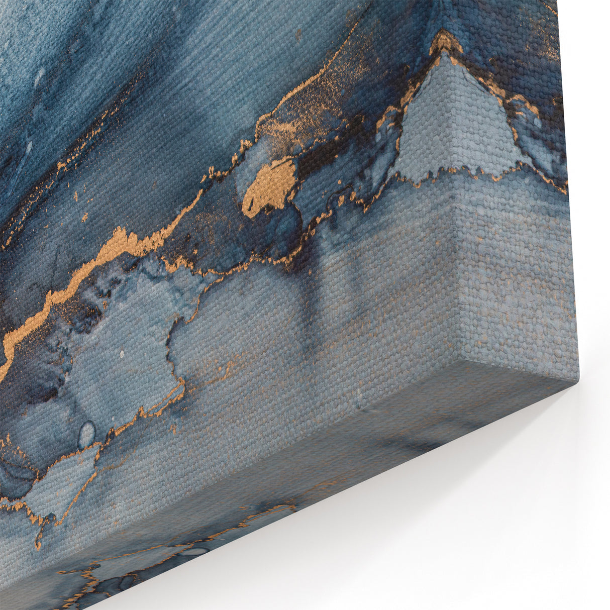 Modern Luxury Abstract Paintings – Navy & Gold Canvas Art
