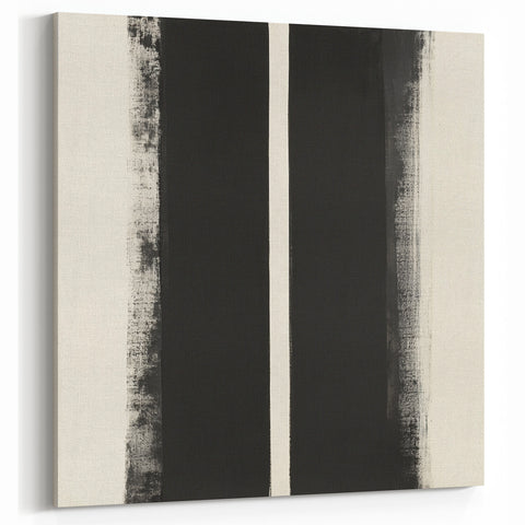 Minimalist Abstract Geometric Wall Art – Black & White Canvas Print